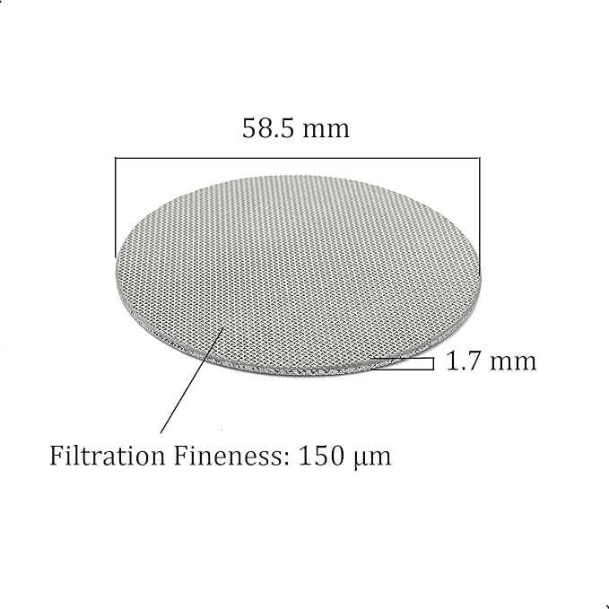 2 Pack 58.5mm Espresso Puck Screen, Reusable 1.7mm Thickness 150μm Coffee Filter Mesh Plate for Espresso Portafilter Filter Basket (58.5mm,150μm)