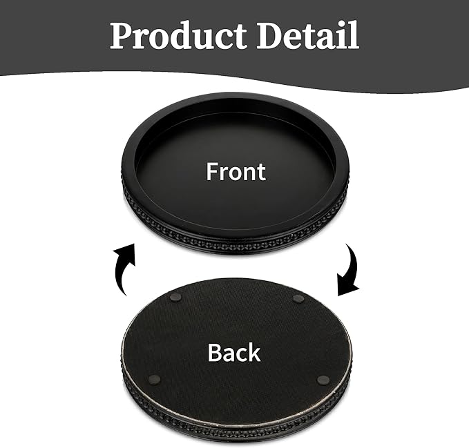 Hanobe Decorative Serving Tray Wood: Black Bead Round Tray for Coffee Table Rustic Wooden Trays Decor Farmhouse Kitchen Counter Circle Tray Vintage Centerpiece for Living Room Home Organizer