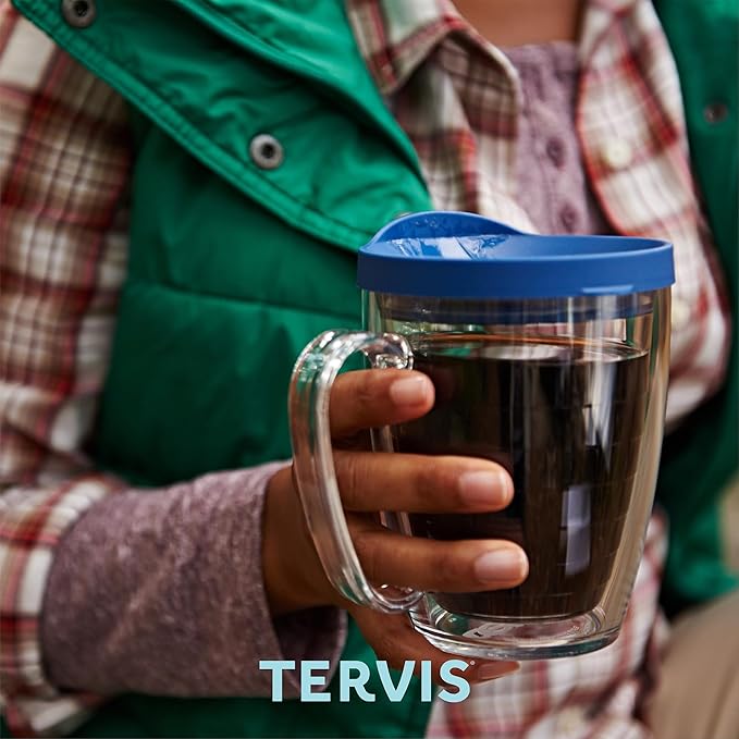 Tervis Clear & Colorful Tabletop - Bayou View Collection Made in USA Double Walled Insulated Tumbler Travel Cup Keeps Drinks Cold & Hot, 16oz Mug - 4pk, Assorted Pastels