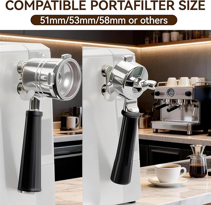 2 Pack Stainless Steel Magnetic Portafilter Holder, Universal Espresso Stand with Adhesive Patch - Compatible with Breville, Ninja Luxe Cafe, Rancilio & 51/53/58mm Portafilters