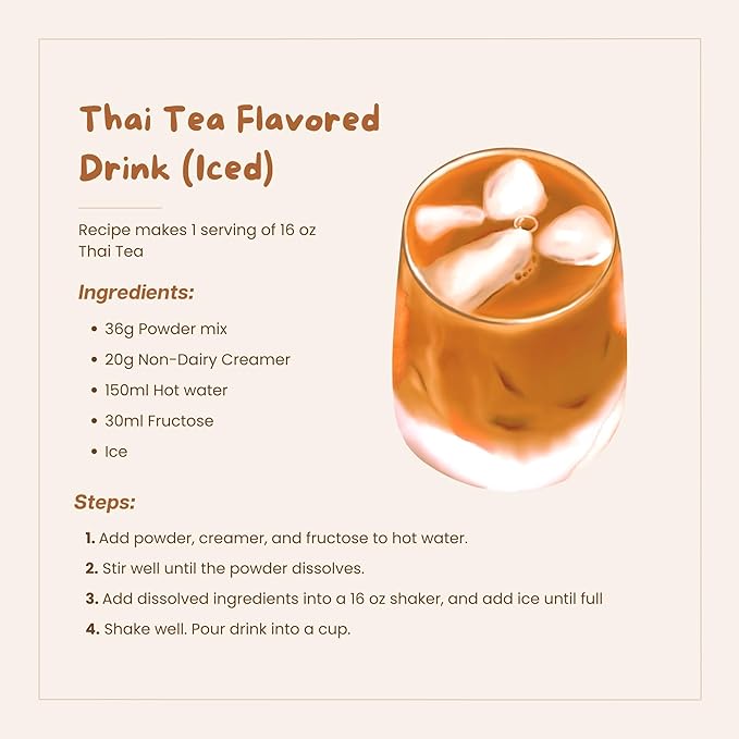 Bossen Bubble Tea Powder Mix - 2.2 Pound (Thai Tea)
