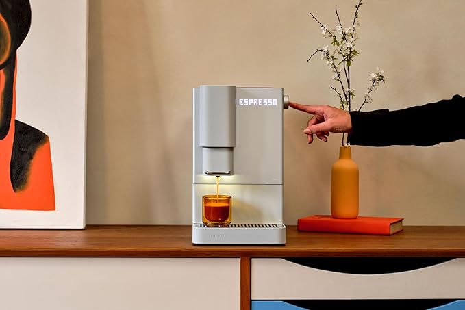 Terra Kaffe Demi Compact Fully Automatic Espresso Machine - Roaster-Approved Espresso Settings - Barista-Level Quality with Built-In Grinder - Coffee Machine - Cloud
