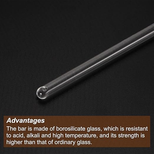 MECCANIXITY 3.3 Borosilicate Glass Stick 5.91" Length 5mm Dia Stir Rod Mixing Tools with Both Ends Round for Lab Kitchen Science 3Pcs