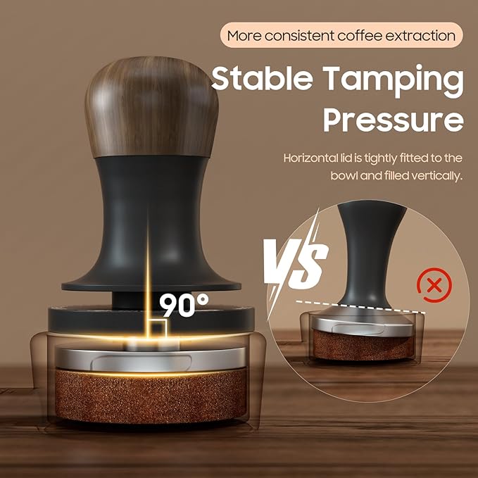 MHW-3BOMBER 51mm Tamper with Sound Feedback Espresso Tamper with 3-Spring Loaded Calibrated Coffee Tamper 30lbs, Flat Base T6182T-OS