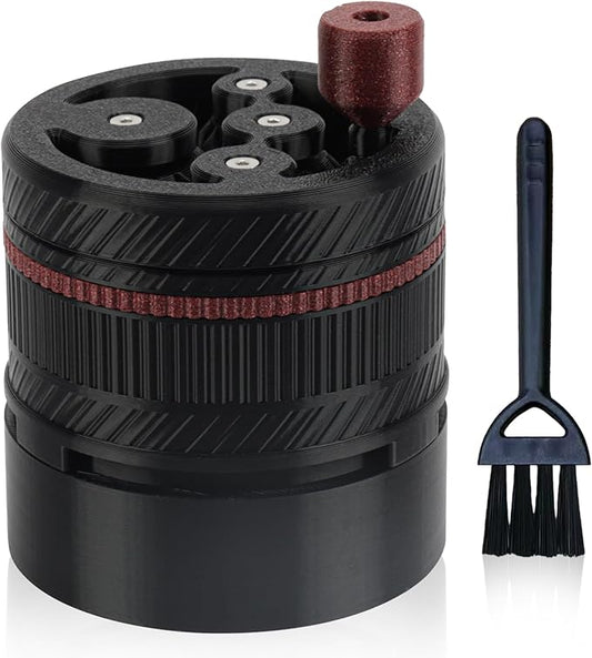 ShanSon WDT Espresso Tool with Brush Base Coffee Powder Distributor Needle WDT Tool for Barista Coffee Bar Espresso Distribution Tool,58mm,Black&Wine Red