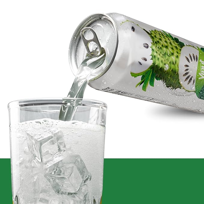 VINUT 100% Soursop Juice, No Added Sugar, Not From Concentrate, 16.9 fl oz (500 mL) Can, Pack of 12