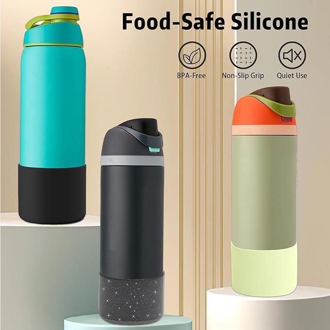Silicone Boot for Owala 32oz Water Bottle – Anti-Slip Protective Cover, Bottle Boot, Base Cover Compatible with FreeSip, Sleeve for Stainless Steel Tumblers (Green, 32OZ)