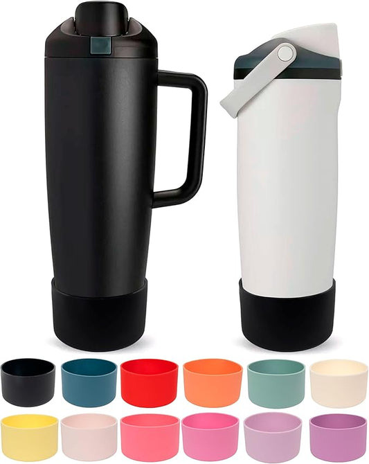 Silicone Boot for Owala 30oz & 40oz FreeSip Sway Bottles & Tumblers - Non-Slip, Scratch-Resistant, Stability Enhancer, Available in 12 Colors (Midnight Black)