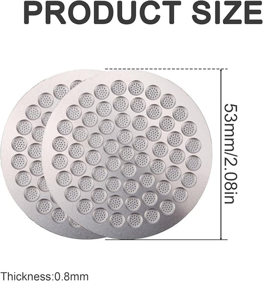 2pcs Espresso Puck Screen, 53mm Stainless Steel Coffee Portafilter Puck Screen 0.8mm Thickness Reusable Coffee Machine Accessories Compatible with Breville (Silver)