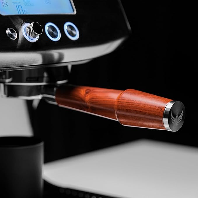 KNODOS 58mm Naked Portafilter Compatible with Breville Dual Boiler, Oracle, Oracle Jet Espresso Machines Rosewood Handle 2 Ears 18-21g Double Shot Filter Basket Included