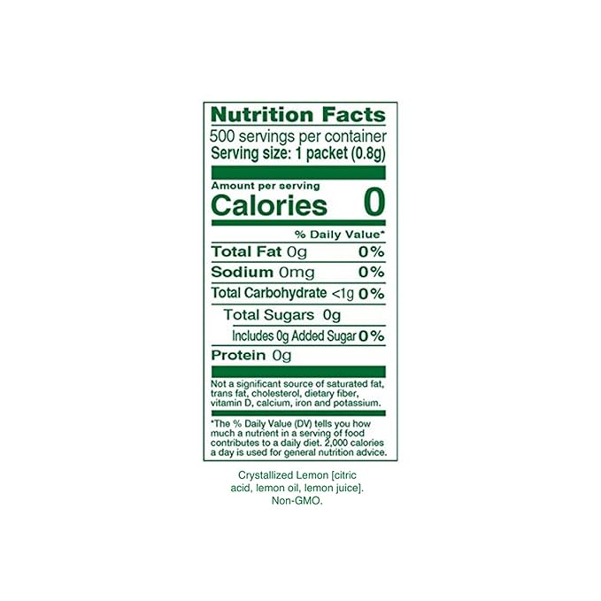 True Lemon 500ct - Water Enhancer - Bulk Dispenser - 0 Calorie Drink Mix Packets For Water - Sugar Free Lemon Flavoring Powder Packets,(Pack of 2)