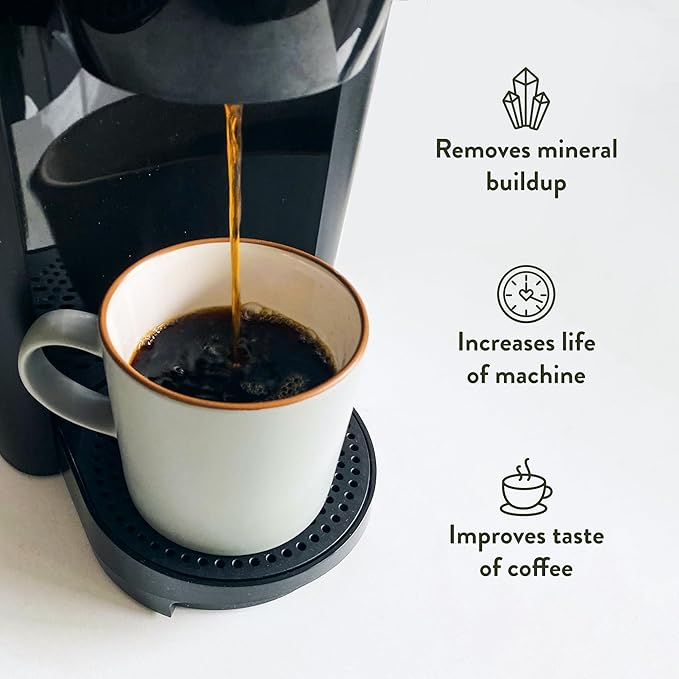 Angelino's Universal Descaling Solution (4 Uses) – Safe Keurig Descaler & Nespresso Descaling Kit for All Coffee Machines – Removes Limescale to Improve Taste – Works with DeLonghi, Breville & Ninja