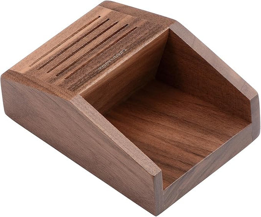 Normcore Espresso Filter Holder and Organizer, Holds 5 Puck Screens, Compact Countertop Storage for Paper Filters and Diffuser Screens, Genuine American Walnut Wood