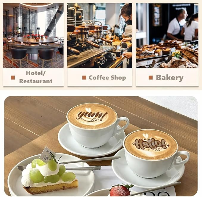 EVEBOT Handheld Food PrintPen Portable Mini Coffee Latte Art Printer, Macaron Cookie DIY Design PrintPen, Christmas Gifts Bluetooth 4.2-1PCS Brown Color