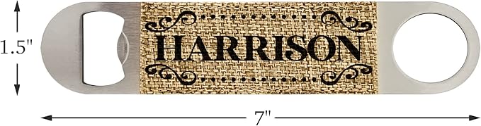 Smile Art Design Family Monogram Custom Bottle Opener Burlap Material Family Name Personalized Prints Personalized Gift House Warming Wedding Gift Coffee Table Rustic Decor Style5