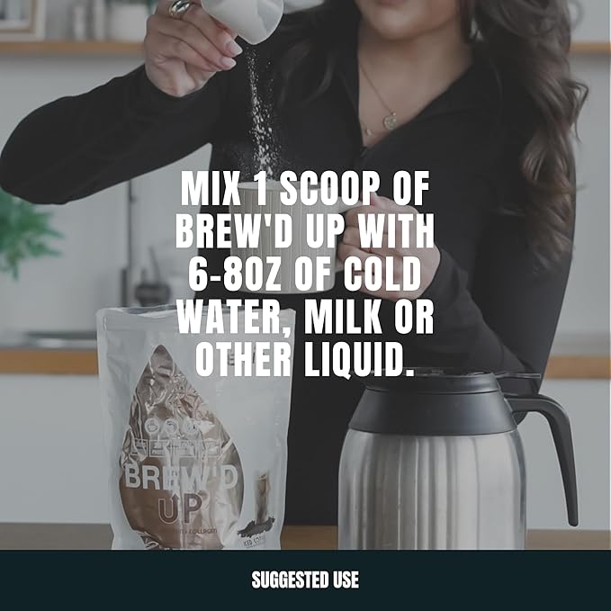 Sweat Ethic Brew’D UP Collagen Protein Coffee, Whey Isolate & Collagen Peptides, Natural Caffeine, Low Lactose, No Added Sugar, Easy-Mix Protein, Iced Coffee Flavor, 15 Servings