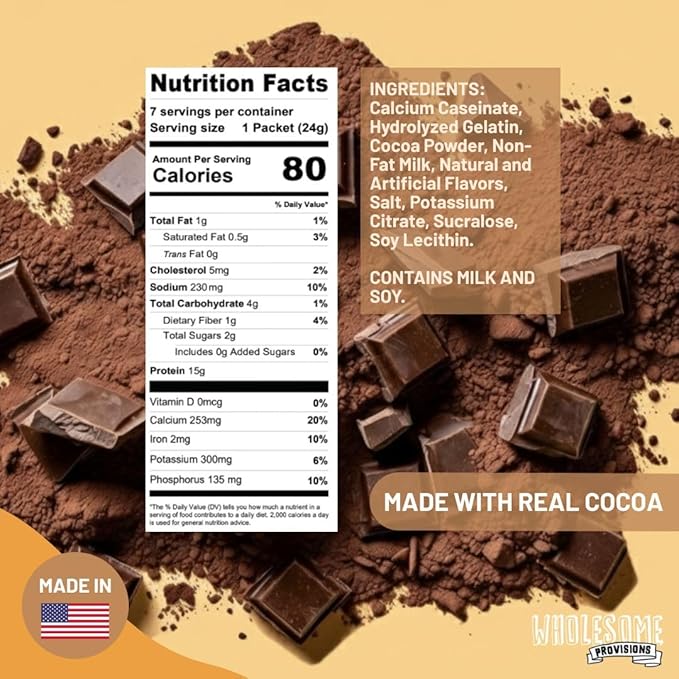 Protein Hot Chocolate, Keto Hot Chocolate Mix, Low Carb Hot Cocoa, 15g Protein, 3g Net Carbs, Low in Sugar, Instant Hot Coco, 7 Individual Macro-Controlled Packages (Classic, 5 Pack)