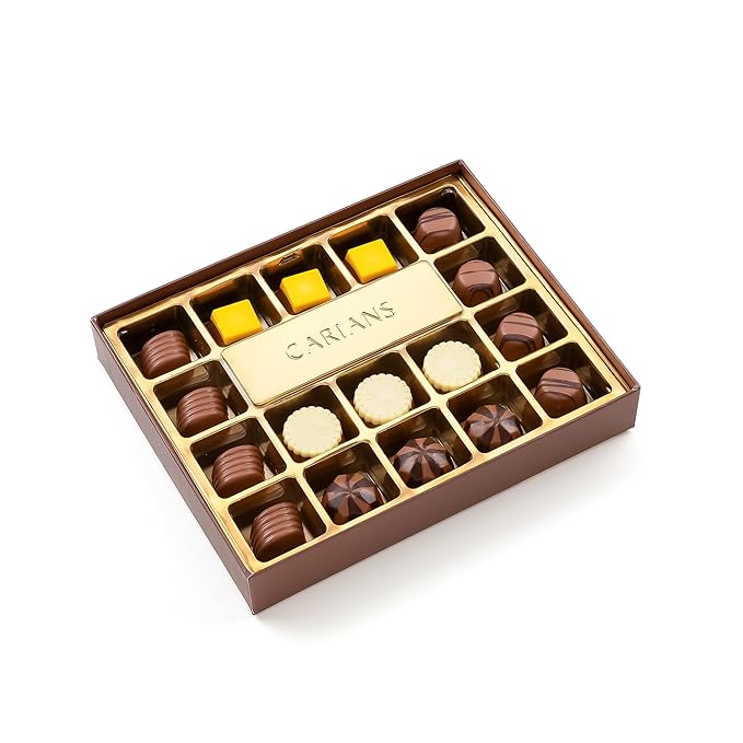 CARIANS Chocolate Gourmet Truffles Box, Assorted Pralines Box, Premium Gourmet Gift Basket, Assortment of Milk and Dark Chocolate Great for Anniversary, Thanksgiving, Christmas