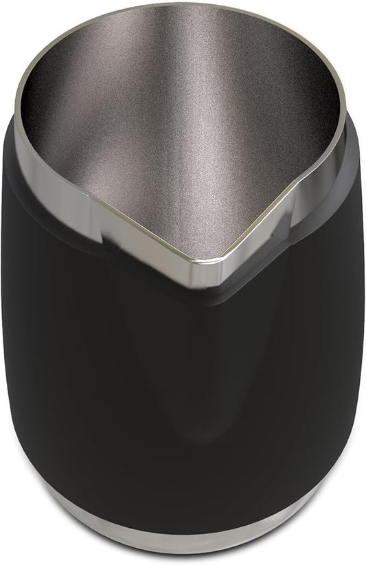 Rattleware 12 Oz Handle Free Latte Art Pitcher Stainless Steel with Rubber Grip Durable Heat Resistant Milk Frothing Pitcher for Baristas Home Cafes and Coffee Shops