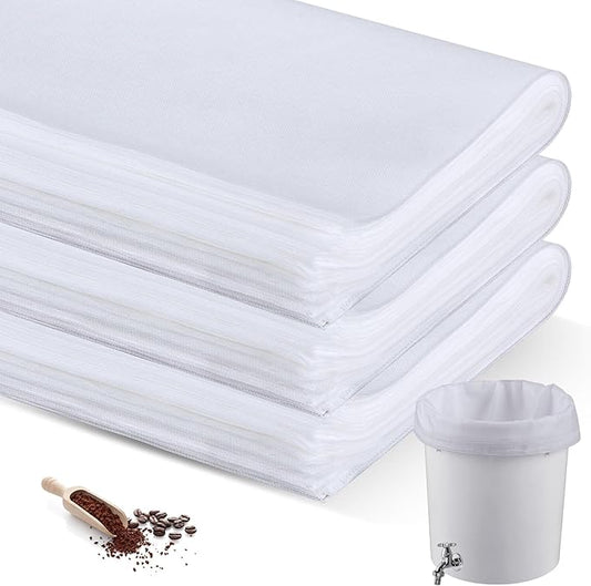 Cinnvoice 50 Pcs 20" x 20" Commercial Home Cold Brew Coffee Filter Bags with Drawstring, Disposable for Commercial Home Cold Brew Coffee Makers