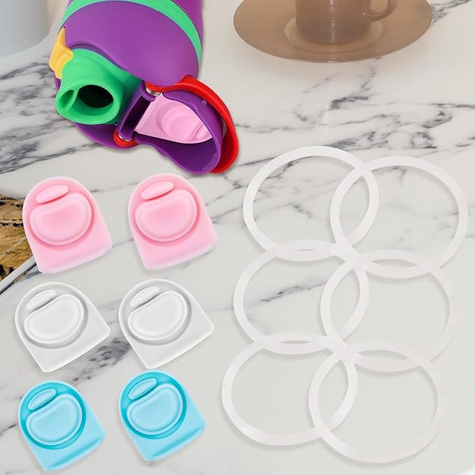 6 Sets Replacement Rubber Stopper and O Ring Gasket Compatible with Owala FreeSip 24oz 32oz,Water Bottle Lid Insert Cap Seal Parts for Owala 16/19/24/32/40oz Mouthpiece Accessories Z6S2