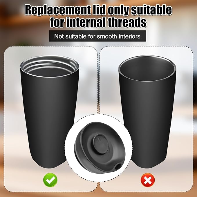 Replacement Slider Lid for Owala SmoothSip 20oz & 12oz, Top Cover Compatible with Owala 24oz Coffee Tumbler, Coffee Travel Mugs Leakproof Accessories, BPA-Free (Black)