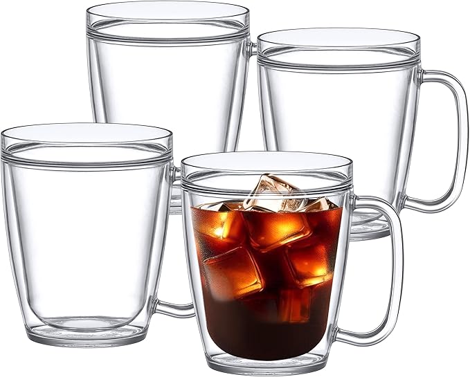 Amazing Abby - Yukon - 14-Ounce Insulated Tumblers (Set of 4), Double-Wall Reusable Cups, BPA-Free, Shatter-Proof, Dishwasher-Safe