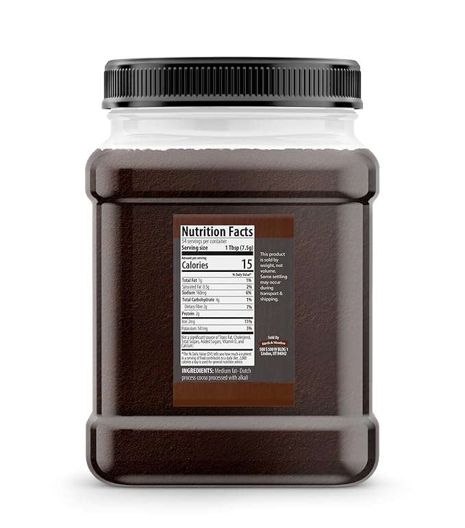 Birch & Meadow Black Cocoa Powder, Unsweetened, Dutch Processed, Baking (14.4 Ounce)