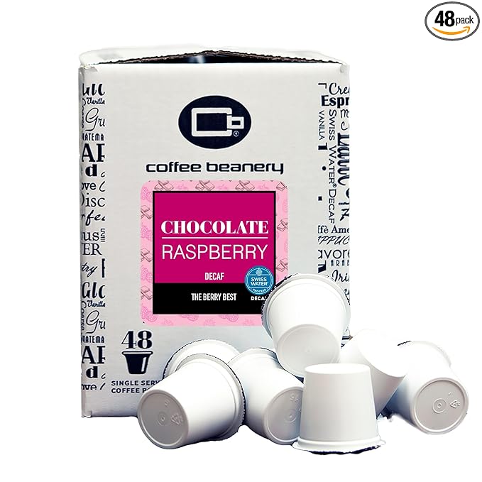 Decaf Chocolate Raspberry Single Serve Coffee Pods | 48ct | SWP Decaf Coffee | Gourmet Flavored Coffee