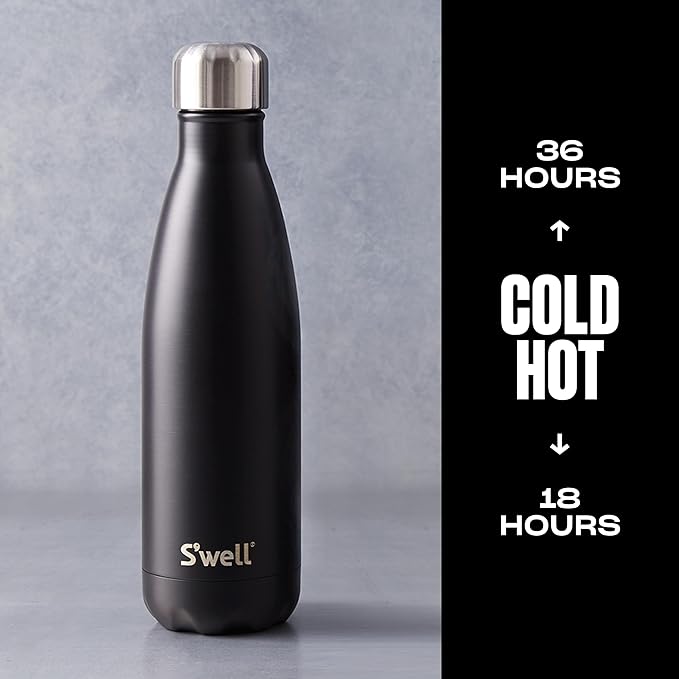 S’well Stainless Steel 17oz Water Bottle, London Chimney Design, Triple-Layer Vacuum Insulation Keeps Drinks Cold for 36 Hours and Hot for 18, BPA Free