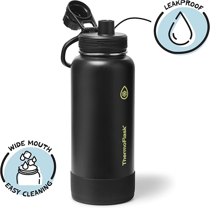 ThermoFlask 32 oz Double Wall Vacuum Insulated Stainless Steel Water Bottle with Spout Lid, Shadow Glow