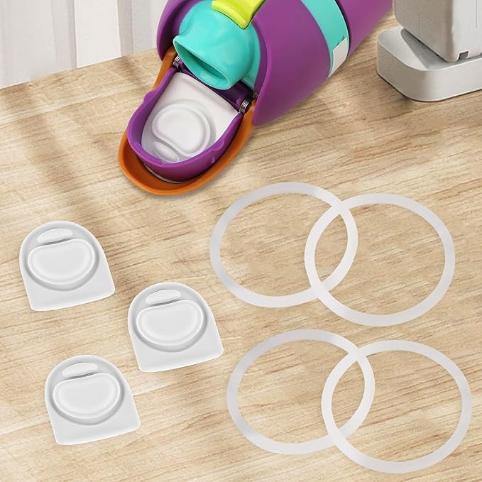 4 Sets Replacement Silicone Stopper and O Ring Gasket Compatible with Owala FreeSip 24oz 32oz,Water Bottle Lid Insert Cap Rubber Seal Parts for Owala 16/19/24/32/40oz Mouthpiece Piece Accessories