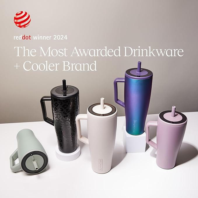 BrüMate Era 40 oz Tumbler with Handle and Straw | 100% Leakproof Insulated Water Bottle Tumbler with Lid and Flexible SoftSip Straw | Made of Stainless Steel | Cup Holder Friendly | 40oz (Mist)