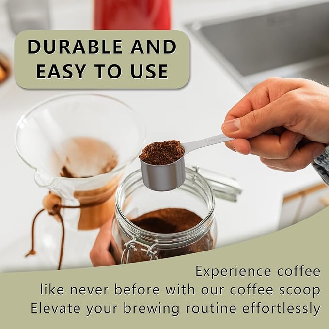 LEIFENY 1PCS 2 Tablespoon(2tbsp, 30ml, 1/8cup) Coffee Scoop, Long Handle Measuring Spoon, Stainless Steel Scooper