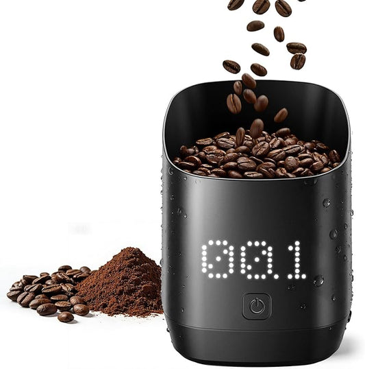 Digital Coffee bean Dosing Cup with LED Display, 0.1g High Precision Espresso Scale for Coffee Beans & Grounds, Touch Sensor Brewing Accessory for Espresso & Pour Over, Ideal for CoffeeLovers -Black