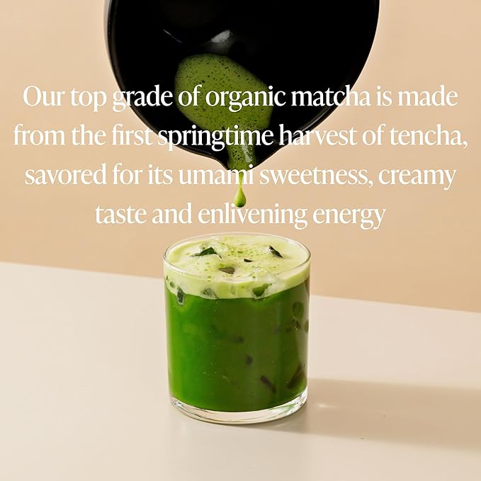 Rishi Tea Teahouse Matcha Powder - Organic Japanese First Harvest Ceremonial Grade Matcha Green, Hot or Iced - 3.52 Ounces, 50+ Servings