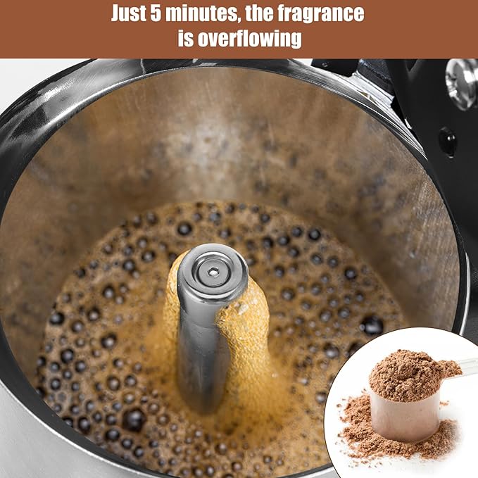 Coffee Maker Electric Moka Pot, Espresso Coffee Italian Aluminum Espresso Machine Cafetera Pot 300ml, Portable Machine Moka Maker with Detachable Base Overheat Protection for Home Travel, Black