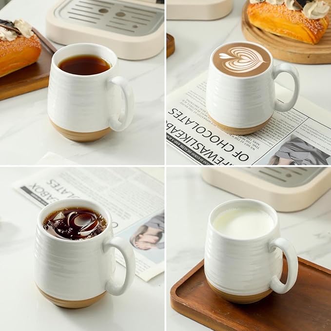 HASENSE Coffee Mug with Handle 20 oz,Large Ceramic Tea Cup for Men and Women, Mugs for Coffee, Tea, Hot Cocoa, Soup,Latte, Big Christmas Mug, Microwave Dishwasher Safe, White