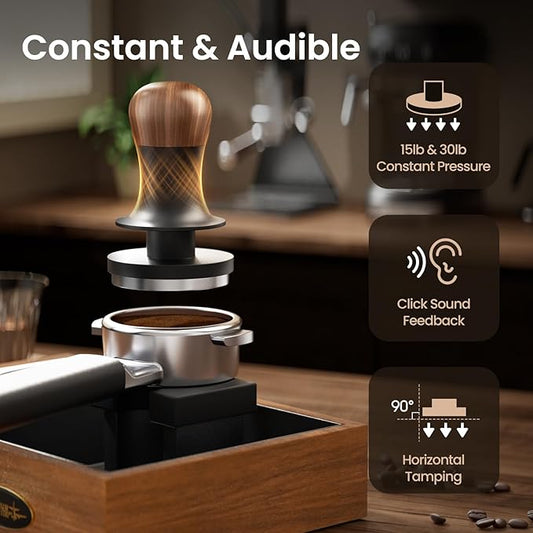 MHW-3BOMBER 45.5mm Espresso Tamper - 3 Spring Loaded Coffee Tamper with Sound Feedback - Barista Calibrated Tamper with 15lb / 30lbs Replacement Springs - Compatible for Flair Pro and Pro 2 T7074T-OS