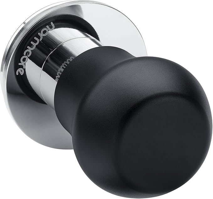 Normcore 45.5mm Coffee Tamper V4.1 Mini, Spring-Loaded Espresso Tamper with Click Feedback, Flat Base with Silicone Stand for Flair Pro, Pro 2, Black