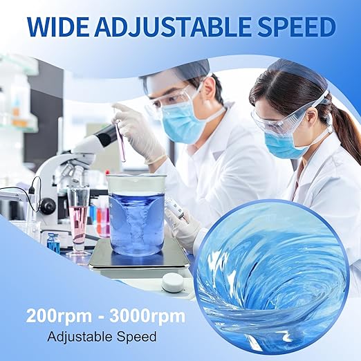 Magnetic Stirrer Set(4 Stir Bars & a Retriever), Strong Magnetic Stir Plate 3000rpm with Speed Control for Liquid Mixing, Magnetic Mixer for Chemistry, Lab, Yeast Starter, Drinks & DIYs