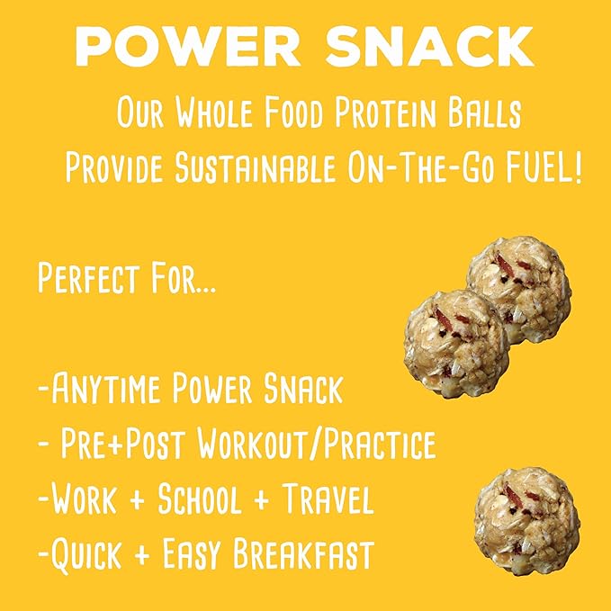 simplyFUEL Whole-Food Protein Balls (Peanut Butter Honey Almond), 8 g High-Protein, Gluten-Free, Healthy Snack for Adults & Kids, 9.6 oz