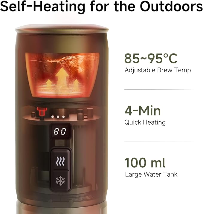 HIBREW H4C Classic - Portable Electric Espresso Maker, USB-C Rechargeable for Coffee Pods & Ground Coffee, Compact for Home and Travel
