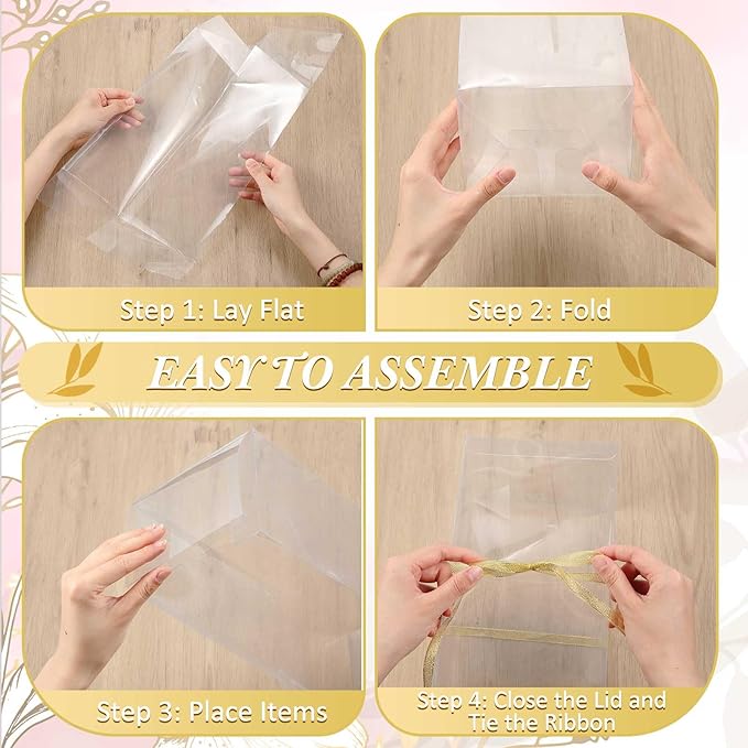 50 Pcs Mug Gift Boxes Clear Tumblers Packaging Box with Ribbon for Sublimation Tumblers Compatible with Stanley 11oz 12oz 15oz 20oz 30oz 40oz(12.6 x 5.5 x 4.3 Inch)