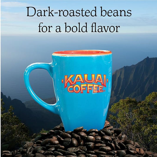 Kauai Coffee Koloa Estate Dark Roast – Ground Coffee, 10 oz Package (Pack of 4)