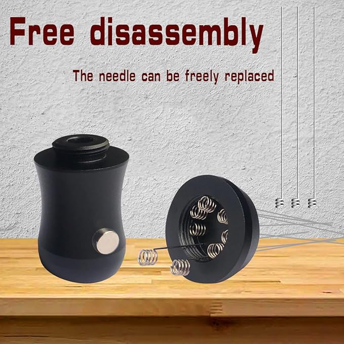 Magnetic Espresso Distribution Tool - Flick WDT Tool with 8x0.4mm Stainless Steel Needles & 3 Extra Replacements, Precision Espresso Distributor for Baristas (Black)