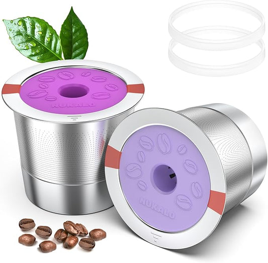 Reusable K Cups Refillable for Keurig: K Cup Reusable Coffee Pods for Keurig 1.0 & 2.0 Coffee Machine, Stainless Steel Coffee Filters - Easy to Clean,Lid-Body Tight Seals,Stratum Flow Tech