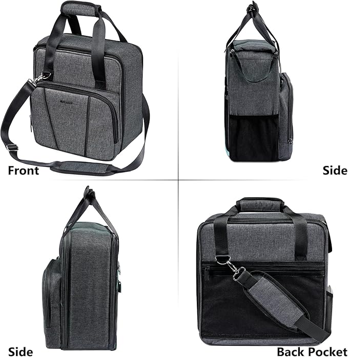 BAGSPRITE Keurig K-Express Coffee Maker Travel Bag, K-Iced Single Serve Brewer Carrying Case with Multiple Pockets for K-Cup Pods, Storage Bag With Shoulder Strap