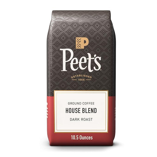 Peet's Coffee, Dark Roast Ground Coffee - House Blend 10.5 Ounce Bag