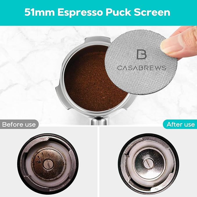 CASABREWS 51mm Bottomless Portafilter with Puck Screen & Filter Basket, 3 Ears Espresso Handle for CM5418 & 3700Essential